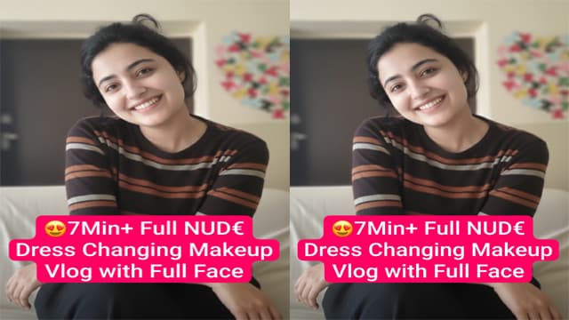 Desi GF Latest Viral Full Nude Dress Changing & Makeup Vlog